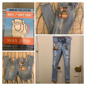 Wax Jeans Destroyed Stretch Cropped Skinny Jeans